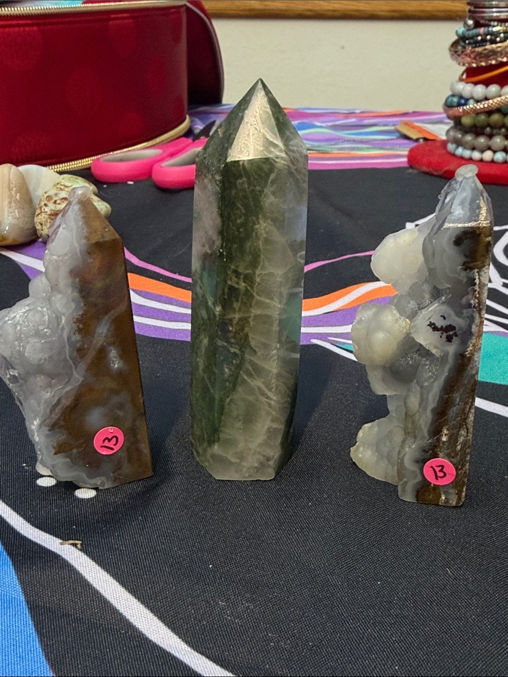 3 TOWERS//Green Quartz Crystal Point Tower - Natural Home Accent - Picture 2 of 10